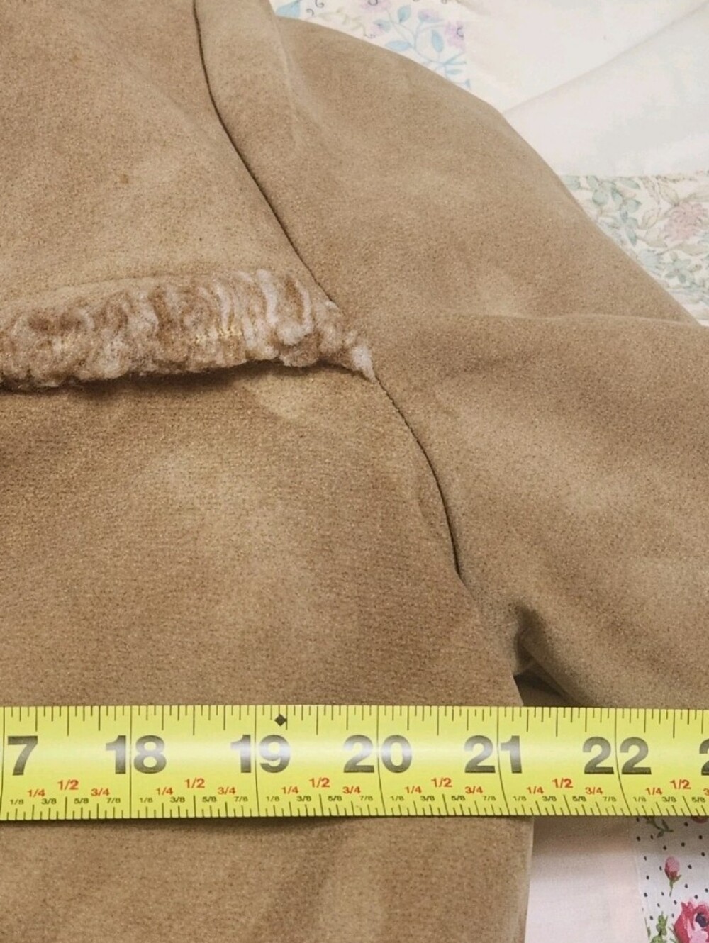 💐VTG 70s Fingerhut Fashions Penny Lane Faux Suede Sherpa Coat M Boho Chore - Picture 9 of 13
